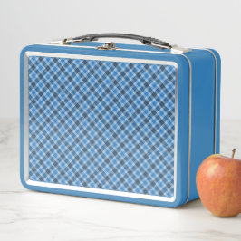 Basisblauw/Babyblauw Gingham Diagonaal Plaid