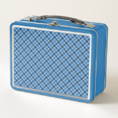 Basisblauw/Babyblauw Gingham Diagonaal Plaid (Voorkant)