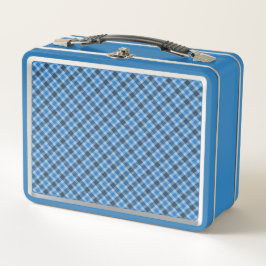 Basisblauw/Babyblauw Gingham Diagonaal Plaid