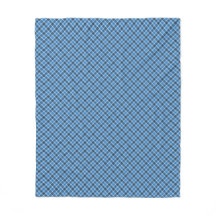 Basisblauw/Babyblauw Gingham Diagonaal Streep