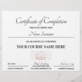 Basiscertificaat voor on line cursussen (Voorkant)