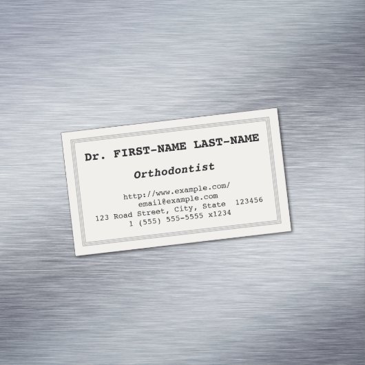 Basisch orthodontist Magnetisch Visitekaartje (Voorbeeld)