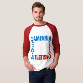 Basisch T-shirt raglan CAMPANIA ATLETISME (Voorkant volledig)