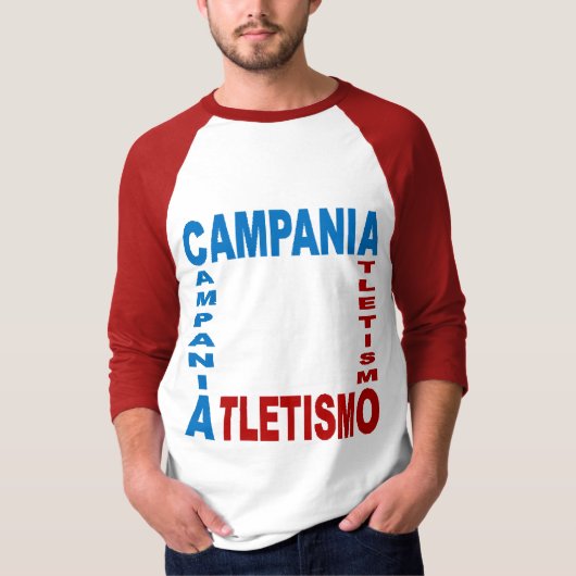 Basisch T-shirt raglan CAMPANIA ATLETISME (Voorkant)