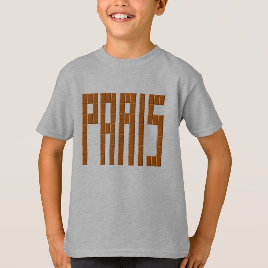 Basisch T-shirt voor kinderen PARIS CHOCOLAT (Voorkant)