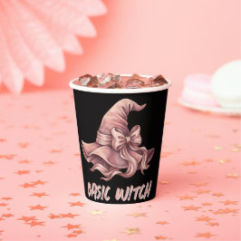 Basische Heks Coquette Pastel Roze Heksenhoed Stri Papieren Bekers
