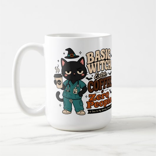 Basische Heks Extra Koffie Geen Mensen Grote Mok (Links)