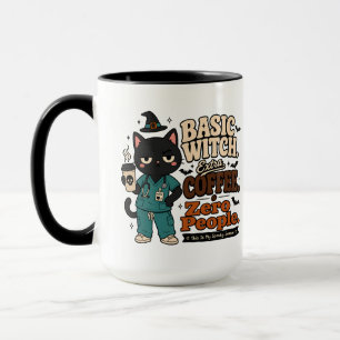 Basische heks Extra koffie Nul mensen Grote Zwarte Mok