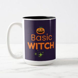 Basische heks Grappig Halloween-ontwerp Tweekleurige Koffiemok