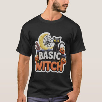 Basische heks Halloween 3D-illustratie T-shirt