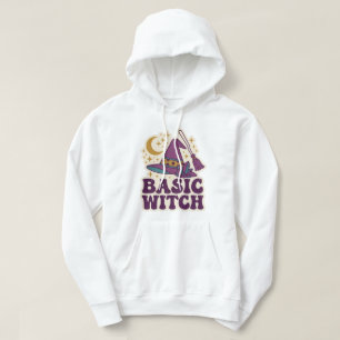 Basische Heks Retro Hoed Bezem Kristal Halloween K Hoodie