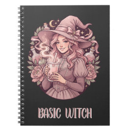Basische Heks Roze Boba Thee Coquette Halloween Notitieboek