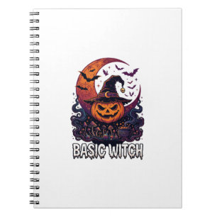 Basische Heksen Halloween Pompoen Sikkelvormige Ma Notitieboek