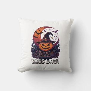 Basische Heksen Halloween Pompoen Wasmond Ketel Kussen