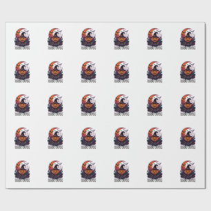 Basische Heksen Halloween Pompoen Wasse Maan Ketel Cadeaupapier