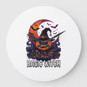 Basische Heksen Halloween Pompoen Wasse Maan Ketel Grote Klok