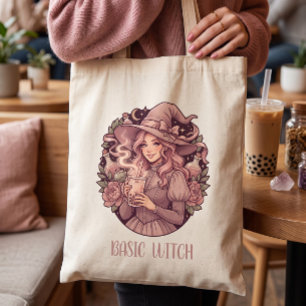 Basische Heksenroze Boba Thee Coquette Halloween Tote Bag