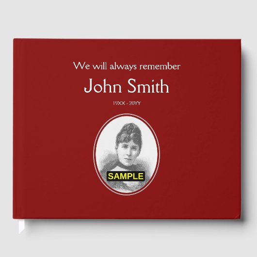 Basiscursief en elegant begrafenisgastboek gastenboek (Voorkant)