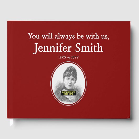 Basiscursief en minimaal begrafenisboeg gastenboek (Voorkant)