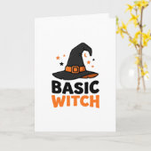 Basiselement Heksen Halloween Hoed Ontwerp Kaart (Gele Bloem)