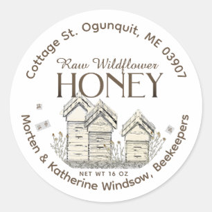 Basisetiket voor de achtertuin van de bijenteelt ronde sticker