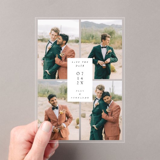 Basisfoto Acryl Save The Date Kaart Uitnodiging (Insitu (Draagbaar))