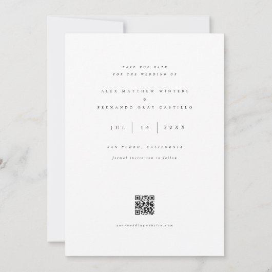 Basisfoto bruiloft Save the Date Kaart Invitation (Achterkant)