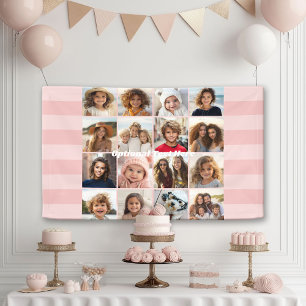 Basisfotosjabloon 16 Foto's - Kan Colorp wijzigen Spandoek