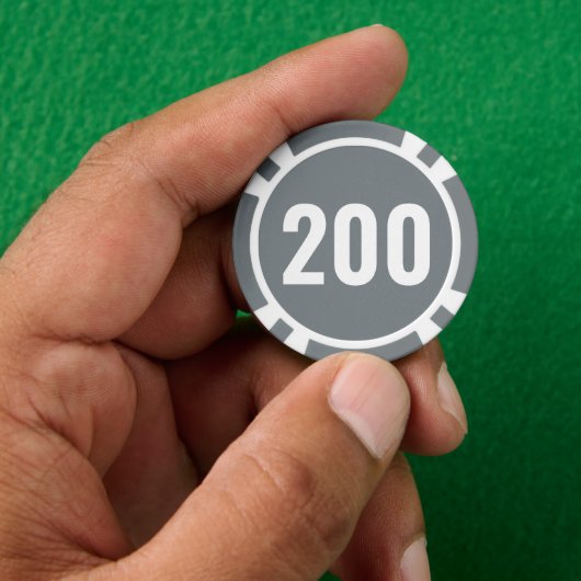 Basisgrijs witte vet nummer  poker chips (Hand)