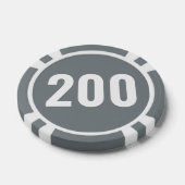 Basisgrijs witte vet nummer  poker chips (Enkel)