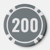 Basisgrijs witte vet nummer  poker chips (Achterkant)