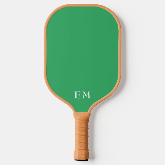 Basisgroen Monogram Initialen Pickleball Paddle (Achterkant)