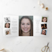 Basisherdenkingsprogramma simpele foto's drieluik uitnodiging (Binnen)