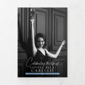 Basisherdenkingsprogramma simpele foto's drieluik uitnodiging (Cover)