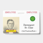 Basisidentificatiebadge voor personeelsleden badge (Achterkant)