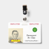 Basisidentiteitsbewijs van het personeelslid badge (Voorkant met clip)
