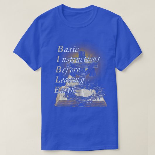 Basisinstructies voor het verlaten van de aarde t-shirt (Design voorkant)