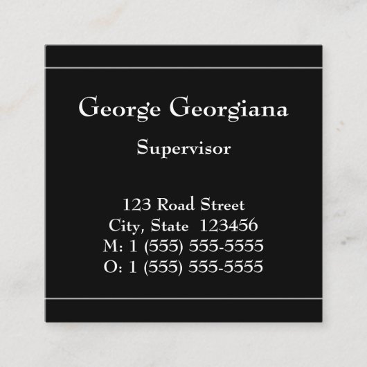 Basiskaart voor beroepsprofiel vierkante visitekaartje (Voorkant)