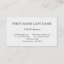 Basiskaart voor beroepsprofiel visitekaartje