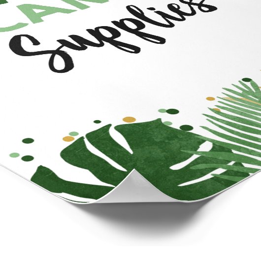 Basiskamp levert Tropische Safari Birthday Sign Poster (Hoek)