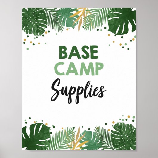 Basiskamp levert Tropische Safari Birthday Sign Poster (Voorkant)