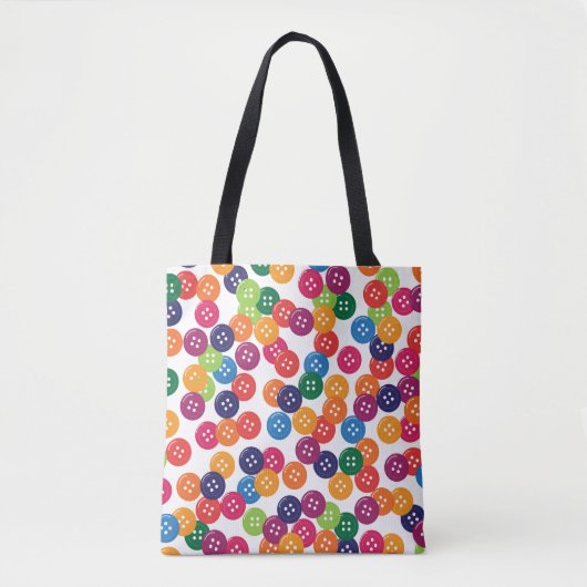 Basiskleuren-Buttonnen Tote Bag (Voorkant)