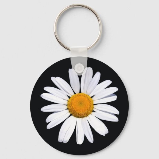 basisknopketen Daisy Black Sleutelhanger (Voorkant)