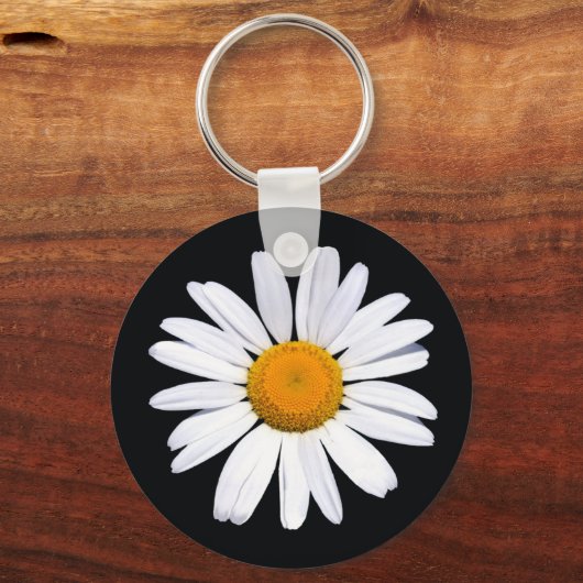 basisknopketen Daisy Black Sleutelhanger (Voorkant)