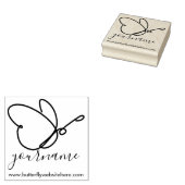 Basislijn Kunst Tekening Handtekening Vlinder Rubberstempel (Gestempeld)