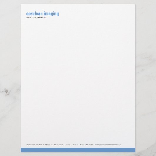 Basislijnpaneel Cerulean Letterhead Briefhoofd (Voorkant)