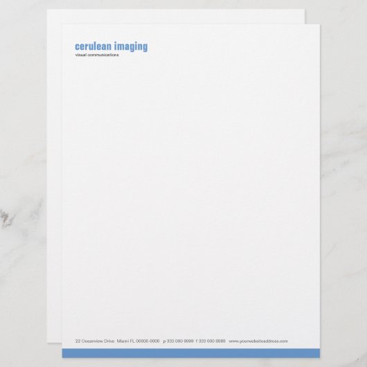 Basislijnpaneel Cerulean Letterhead Briefhoofd (Voorkant / Achterkant)