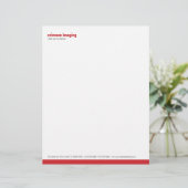Basislijnpaneel Crimson Letterhead Gepersonaliseerd Briefhoofd (Staand voorkant)