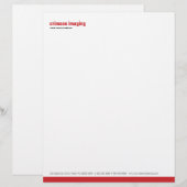 Basislijnpaneel Crimson Letterhead Gepersonaliseerd Briefhoofd (Voorkant / Achterkant)