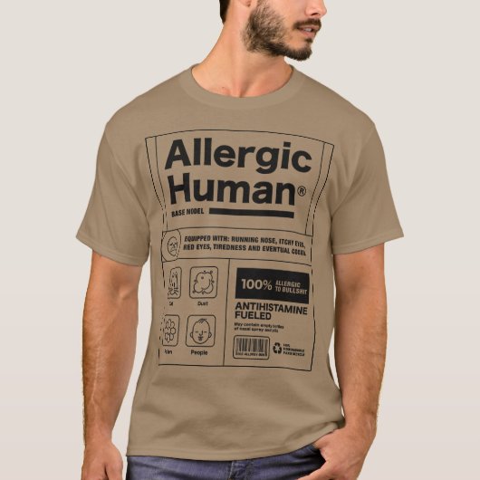 Basismodel Allergic Human van Tobe Fonseca T-shirt (Voorkant)